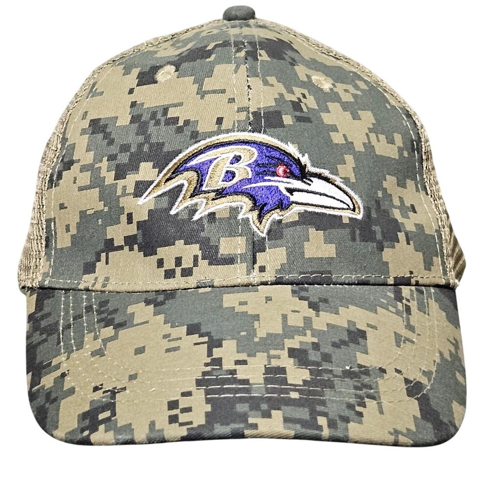 Baltimore Ravens NFL Salute To Service Hat Adjustable‎ Camo Trucker Digi Mesh